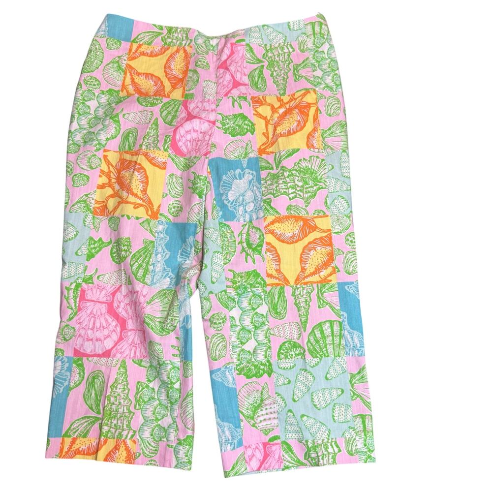 Lilly Pulitzer What The Shell Patchwork Capri Pants, Resort Fit, Size 8